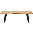 SITZBANK 140/45/40 cm  in Schwarz, Akaziefarben  - Schwarz/Akaziefarben, Trend, Holz/Metall (140/45/40cm) - Ambia Home