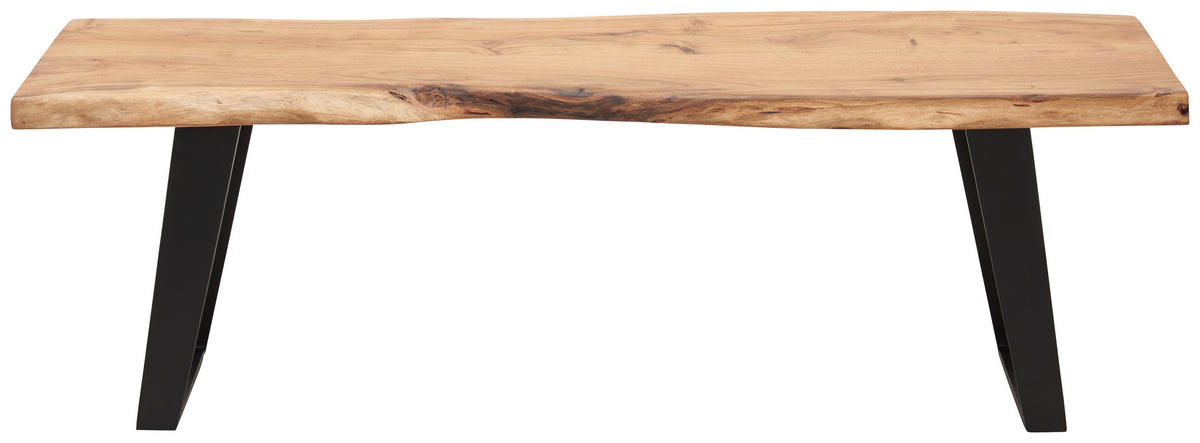 KLUPA  crna, boje bagrema  drvo, metal      - boje bagrema/crna, Trend, drvo/metal (140/45/40cm) - Ambia Home