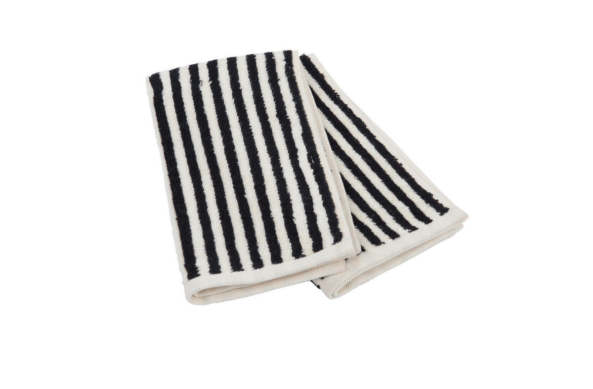 SADA RUČNÍKŮ PRO HOSTY, 30/50 cm, černá, ecru - černá/ecru, Konvenční, textil (30/50cm) - Dieter Knoll