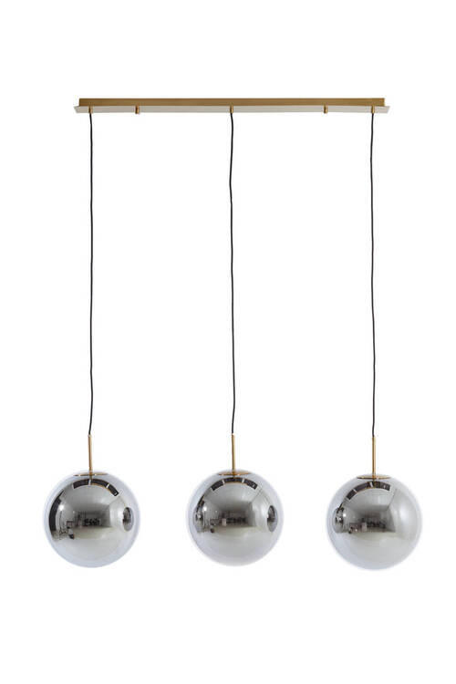 HÄNGELEUCHTE Medina 30/30/120 cm   - Grau, LIFESTYLE, Glas (30/30/120cm) - Light & Living
