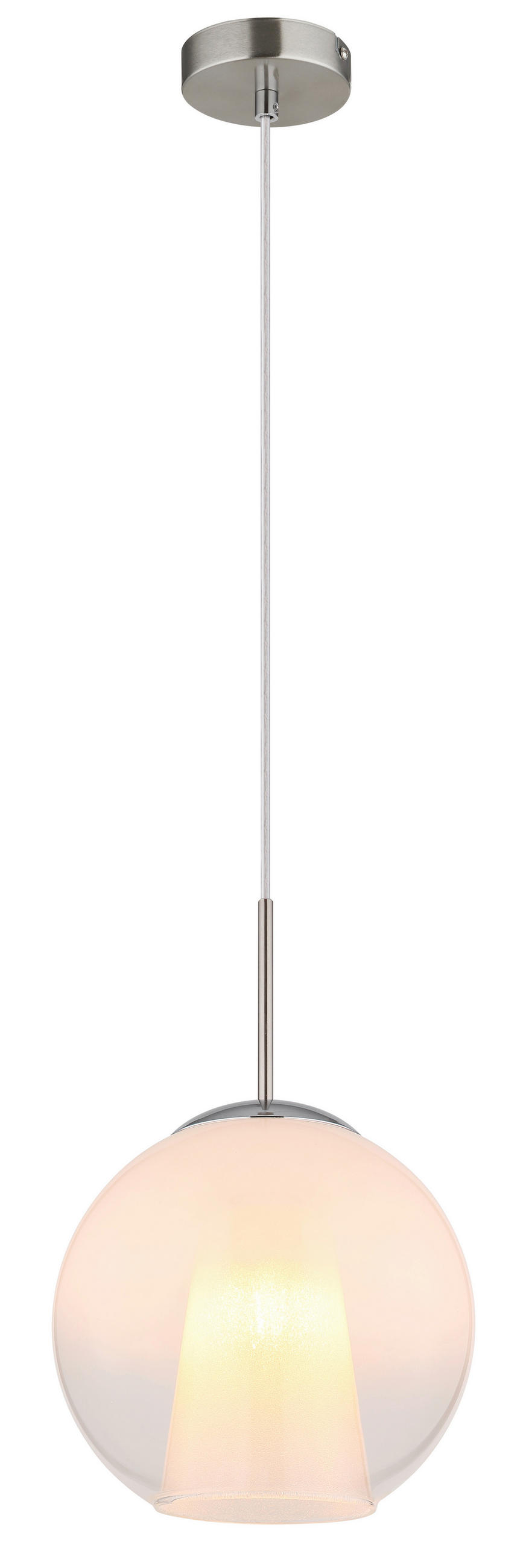 HÄNGELEUCHTE 25/120 cm    - Klar/Chromfarben, Basics, Glas/Kunststoff (25/120cm) - Globo