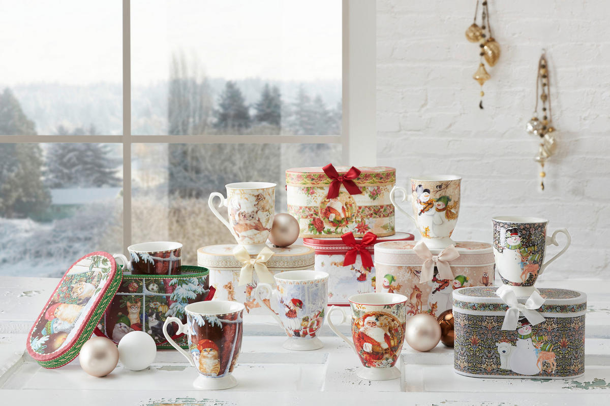 KAFFEEBECHER  320 ml   - Multicolor, LIFESTYLE, Keramik (320ml) - X-Mas