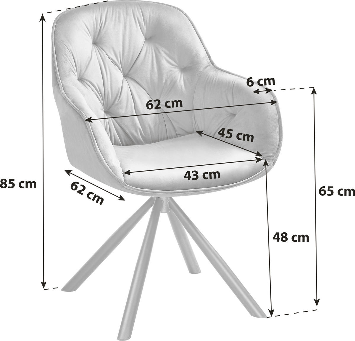 STOL MED ARMSTÖD järn sammet  - svart, Klassisk, metall/textil (62/85/62cm) - Hom`in