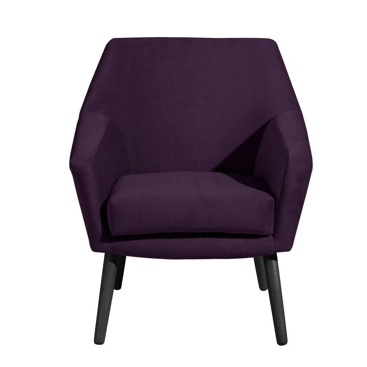 SESSEL Samt, Velours Lila, Schwarz    - Lila/Schwarz, Design, Holz/Textil (67/81/71cm) - Max Winzer