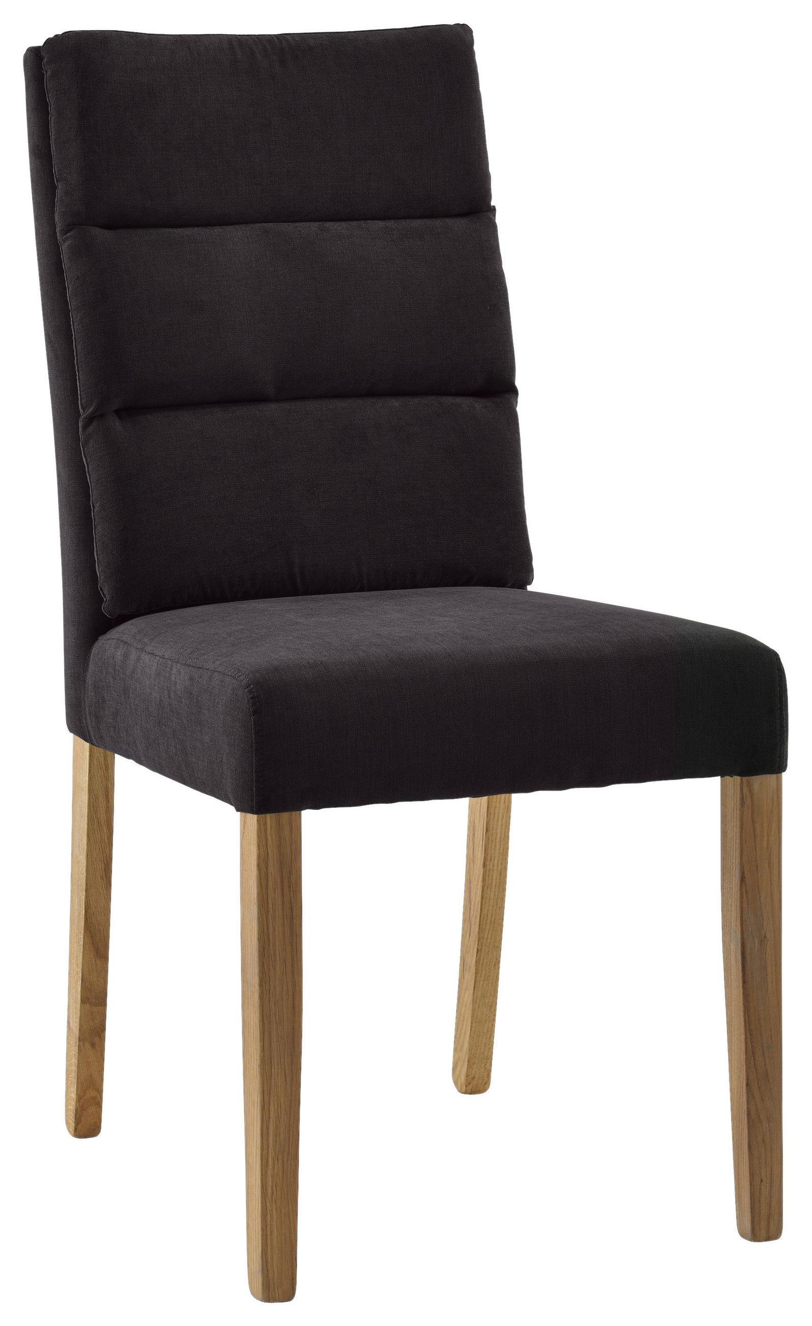 STUHL Webstoff Schwarz, Eichefarben Eiche massiv  - Eichefarben/Schwarz, KONVENTIONELL, Holz/Textil (47/95/64cm) - Cantus