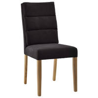 STUHL in Holz, Textil Schwarz, Eichefarben  - Eichefarben/Schwarz, KONVENTIONELL, Holz/Textil (47/95/64cm) - Cantus