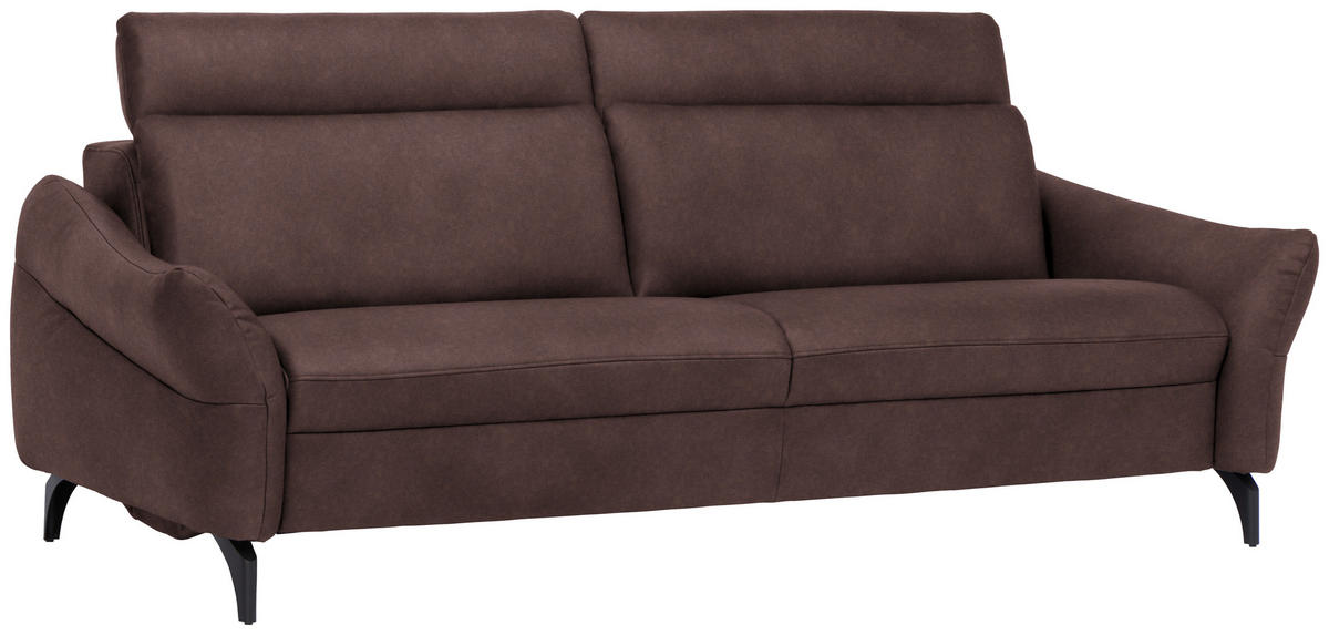 3-SITZER-SOFA in Leder Braun  - Anthrazit/Braun, Design, Leder/Metall (227/92/97cm) - Himolla Komfortklass