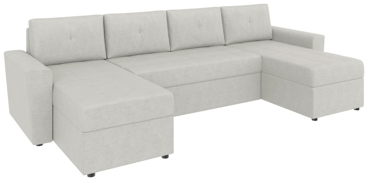 WOHNLANDSCHAFT TERMOLI Beige Jacquard  - Beige/Schwarz, Design, Kunststoff/Textil (155/296/155cm) - MID.YOU