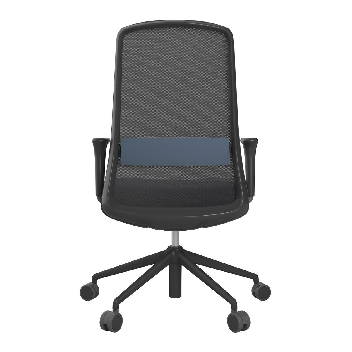 DREHSTUHL Lederlook Schwarz, Petrol  - Petrol/Schwarz, MODERN, Kunststoff/Textil (70/103-115/70cm)