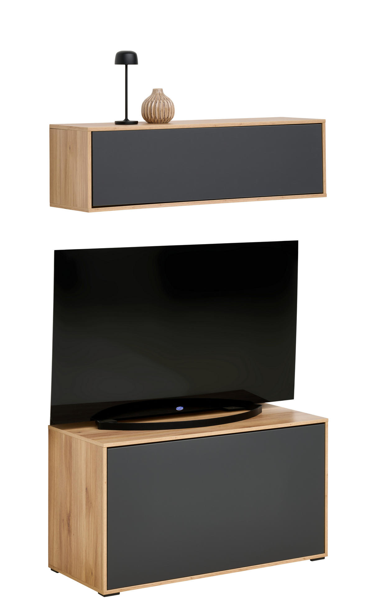 TV-ELEMENT Eichefarben  90,9/52/40 cm  - Eichefarben, Design, Holzwerkstoff (90,9/52/40cm) - home24