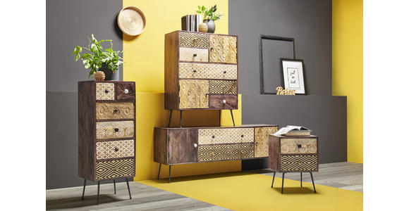 KOMMODE in 80/90/35 cm - Goldfarben/Multicolor, LIFESTYLE, Holz/Metall (80/90/35cm) - Landscape