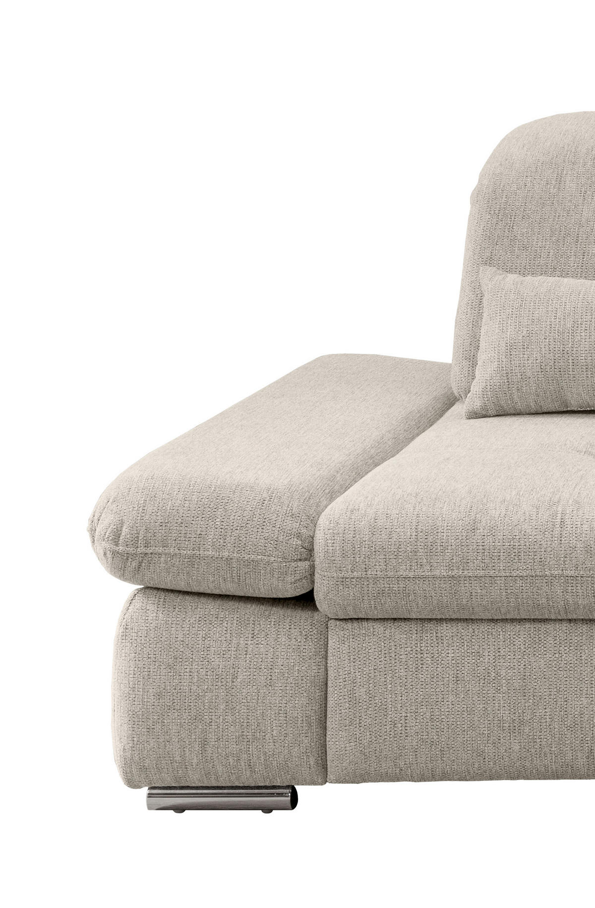 ECKSOFA in Chenille Beige  - Chromfarben/Beige, Design, Textil/Metall (280/254cm) - Livetastic