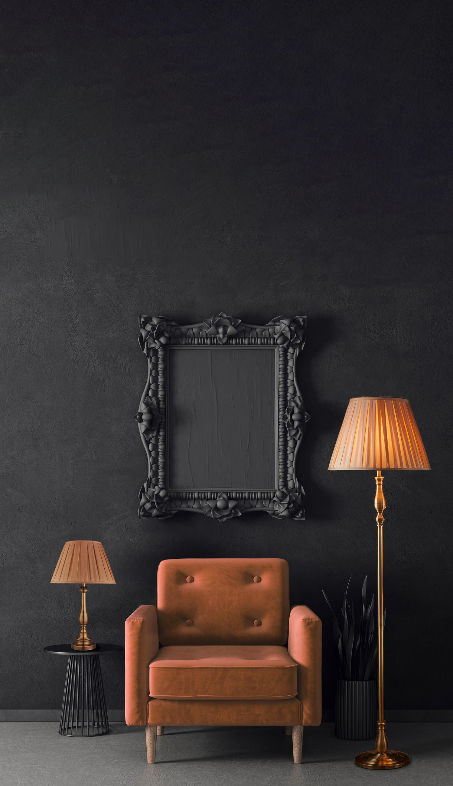 LAMPADAR - alămiu/maro deschis, Konventionell, metal/textil (40,5/170cm)