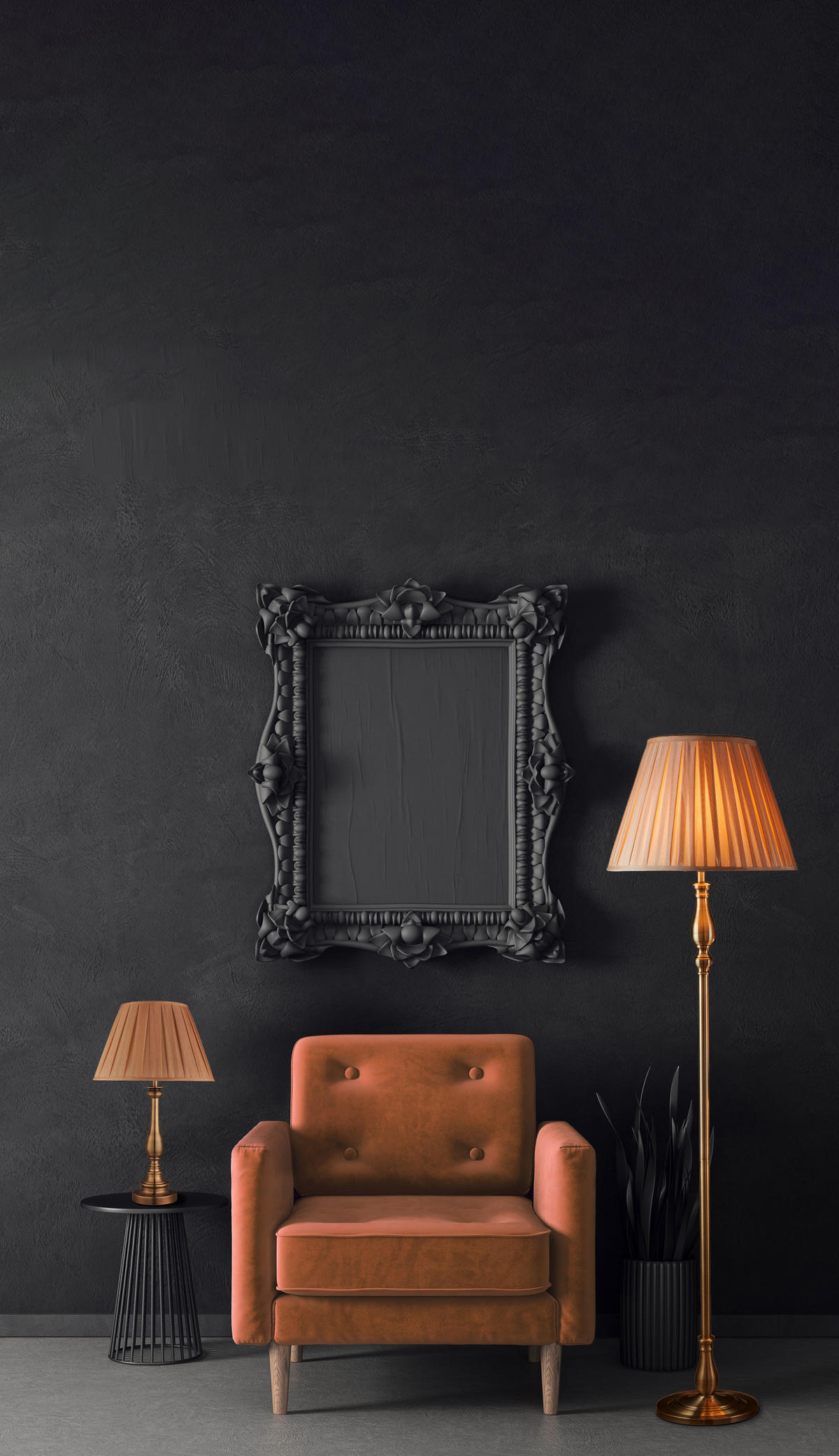 GOLVLAMPA Flemish 40,5/170 cm    - ljusbrun/mässingsfärgad, Klassisk, metall/textil (40,5/170cm)