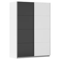 SCHWEBETÜRENSCHRANK in Weiss, Graphitfarben  - Weiss/Alufarben, Modern, Holzwerkstoff/Metall (136/197/61cm) - Rauch Möbel