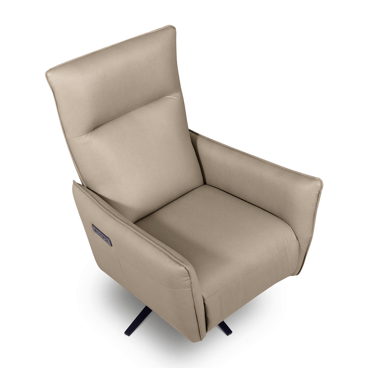 RELAXSESSEL Textil Taupe  - Taupe/Schwarz, Design, Textil/Metall (77/107/88cm) - Livetastic