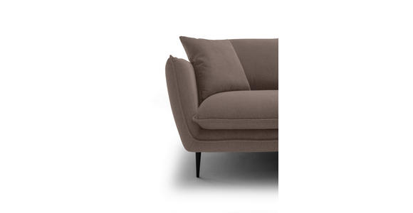 ECKSOFA  in Webstoff Braun  304/196 cm  - Schwarz/Braun, KONVENTIONELL, Textil/Metall (304/196cm) - Hom`in
