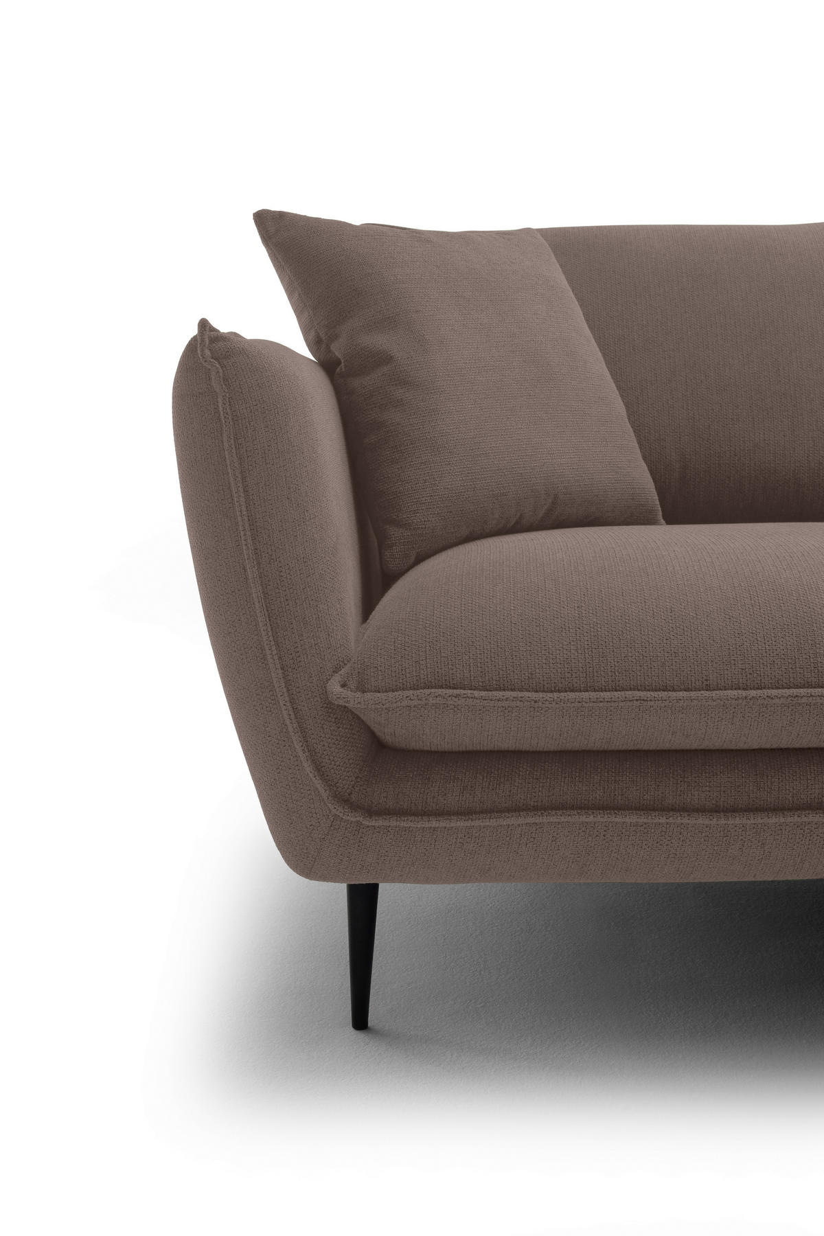 ECKSOFA Braun Webstoff  - Schwarz/Braun, KONVENTIONELL, Textil/Metall (304/196cm) - Hom`in