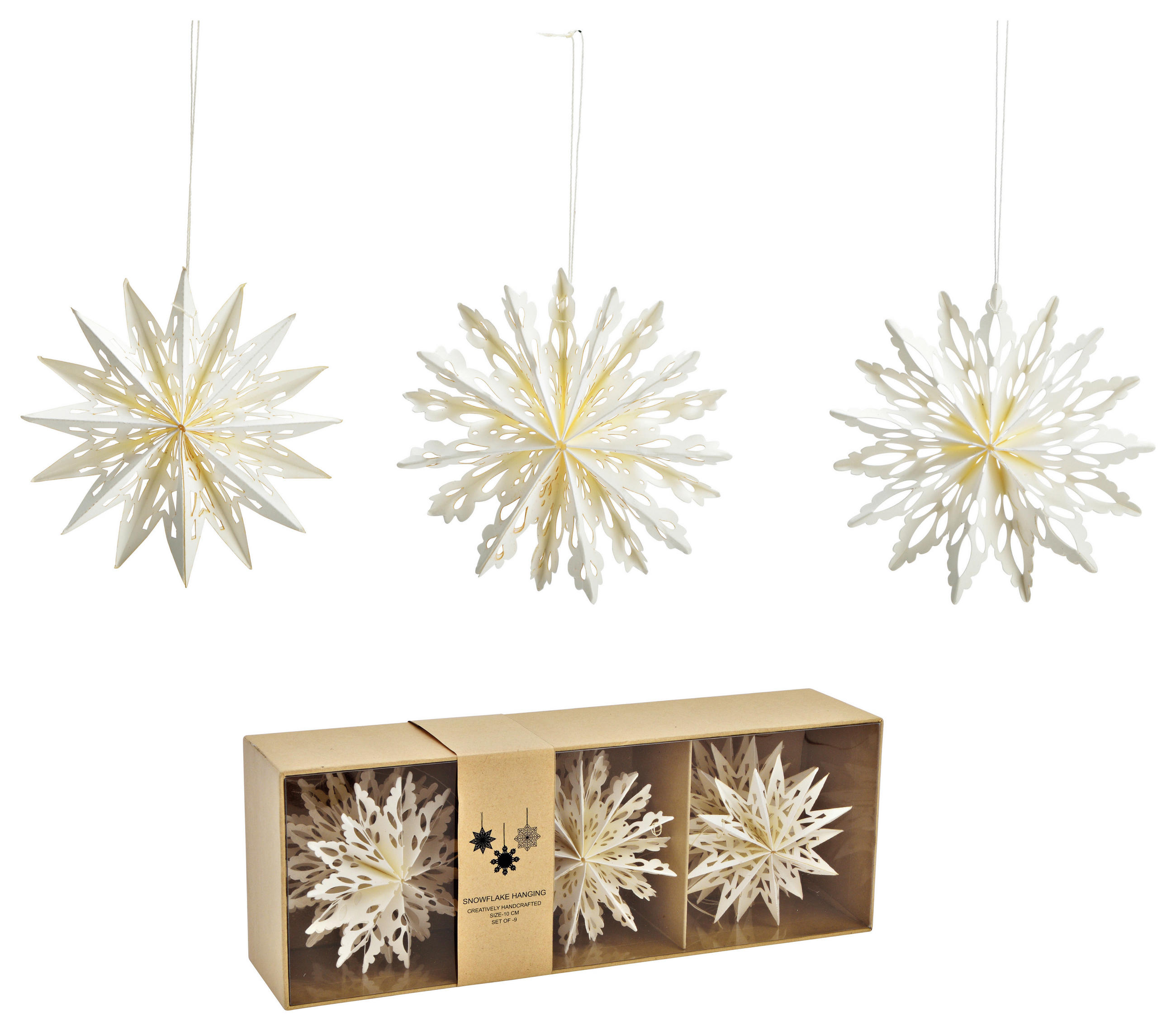 CHRISTBAUMANHÄNGER  - Weiß, Basics, Papier (10/10/2cm) - X-Mas