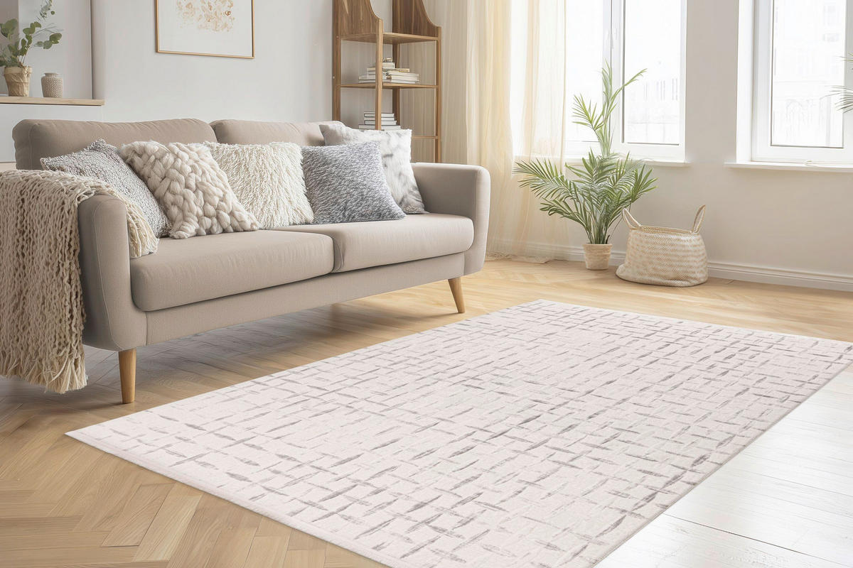 FLACHWEBETEPPICH 200/290 cm Jardin Silberfarben  - Silberfarben, Design, Textil (200/290cm) - Pierre Cardin