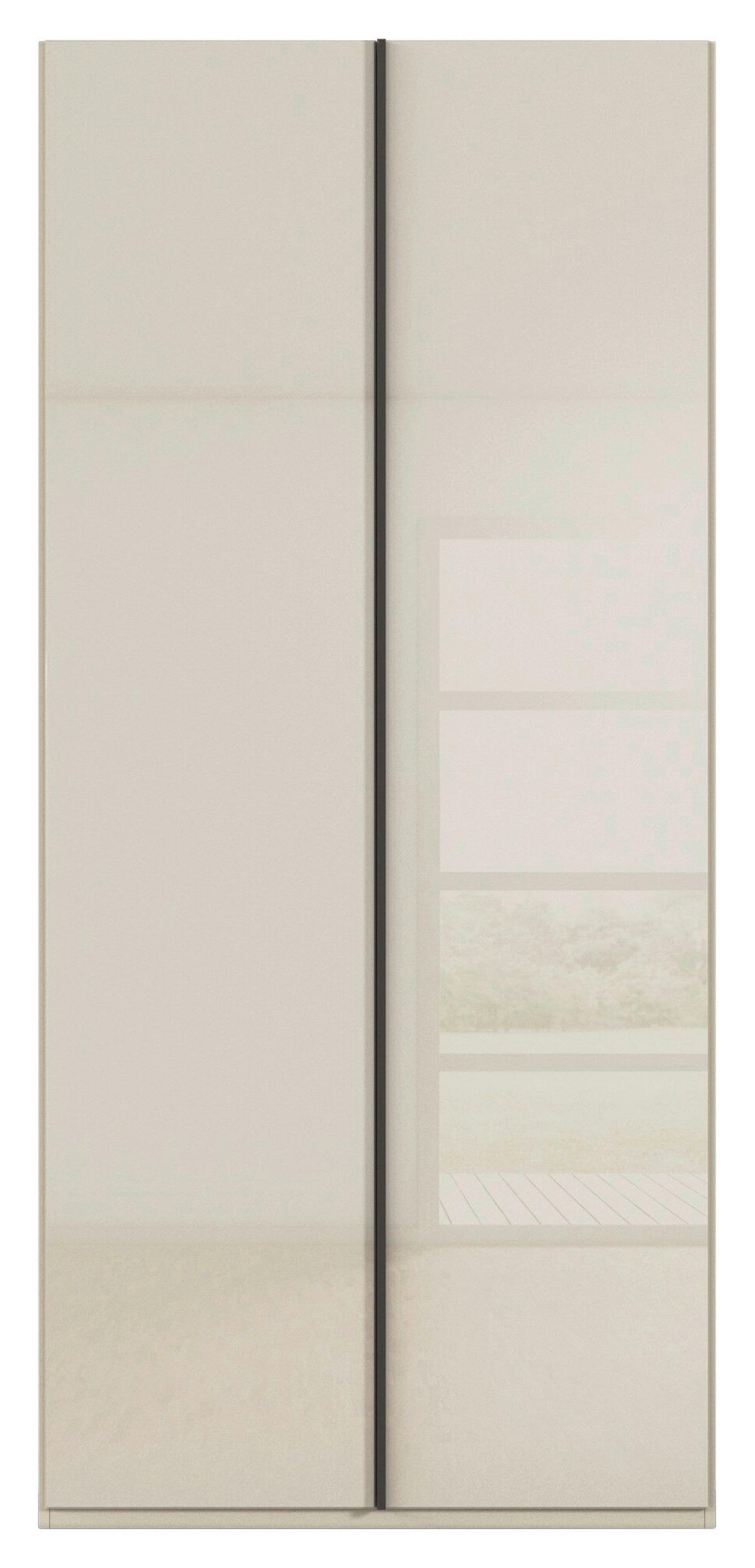 DREHTÜRENSCHRANK 101/235/61 cm,  in Champagner, 2-türig  - Champagner/Graphitfarben, Basics, Glas/Holzwerkstoff (101/235/61cm) - Novel