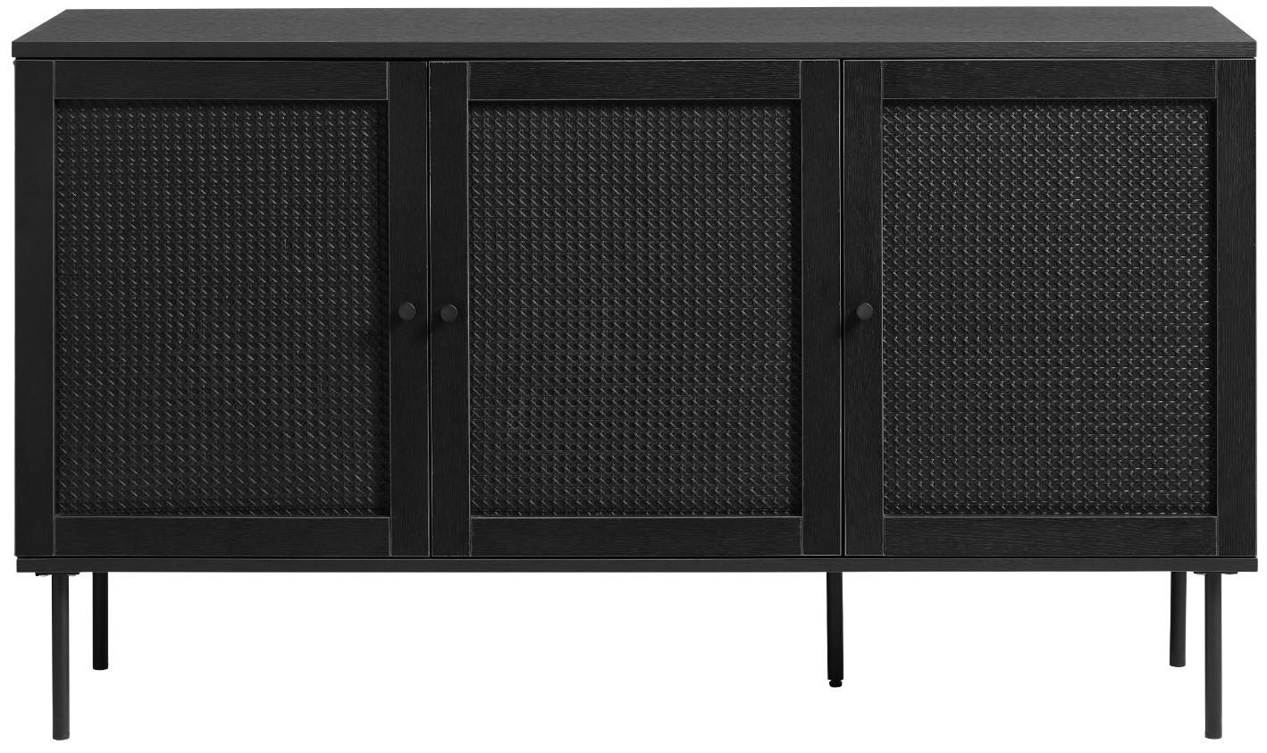 Livetastic Sideboard Pensacola Sideboard Schwarz 140x80x40 cm