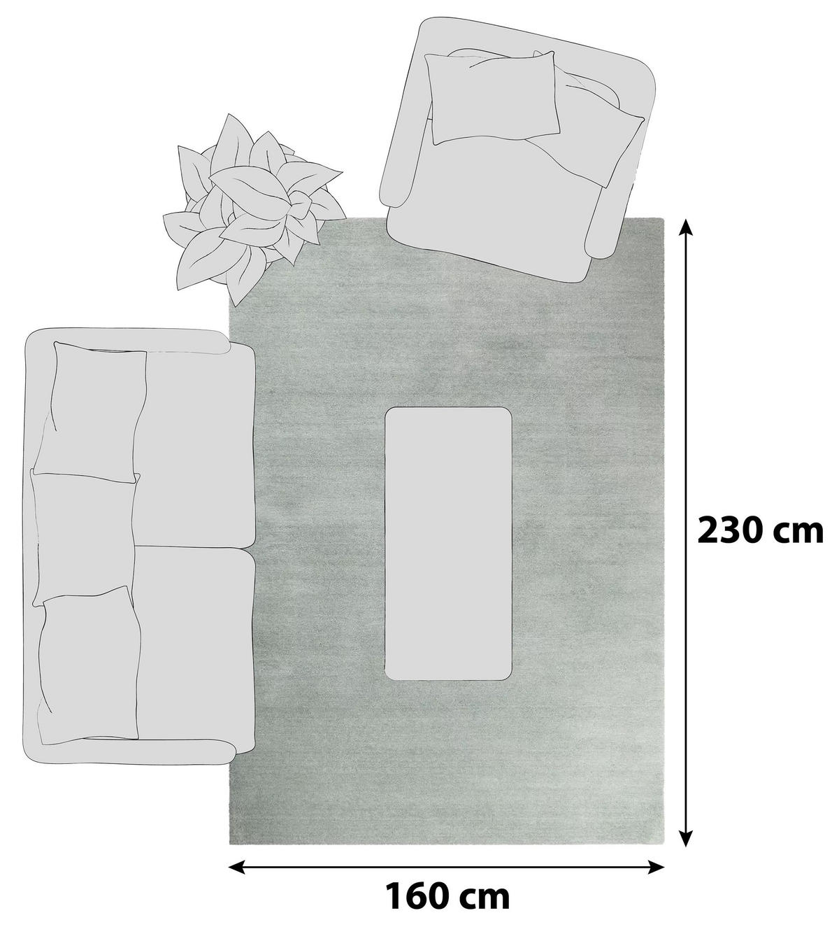 HOCHFLORTEPPICH 160/230 cm Loft Hellgrün  - Hellgrün, Basics, Textil (160/230cm) - Esprit
