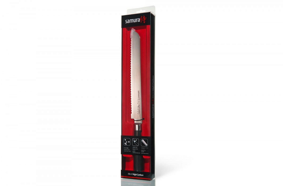 NOŽ ZA KRUH  MO-V 37/3,6/2,8 cm           nerjaveče jeklo - črna, Basics, kovina/leseni material (37/3,6/2,8cm) - Samura