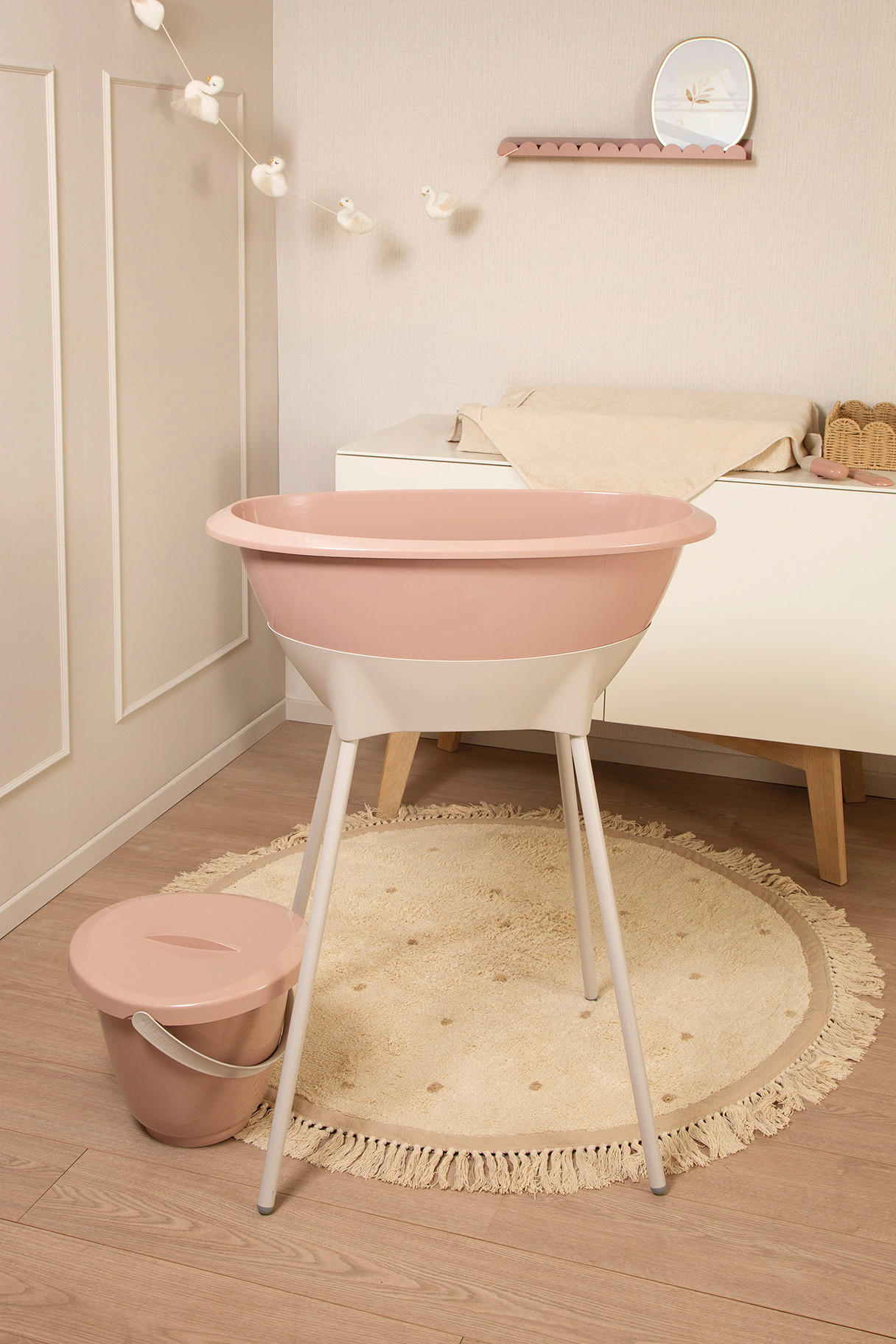 BABYBADESET Blush Pink 8-teilig  - Altrosa, Basics, Kunststoff (79,5/40/46cm) - Luma