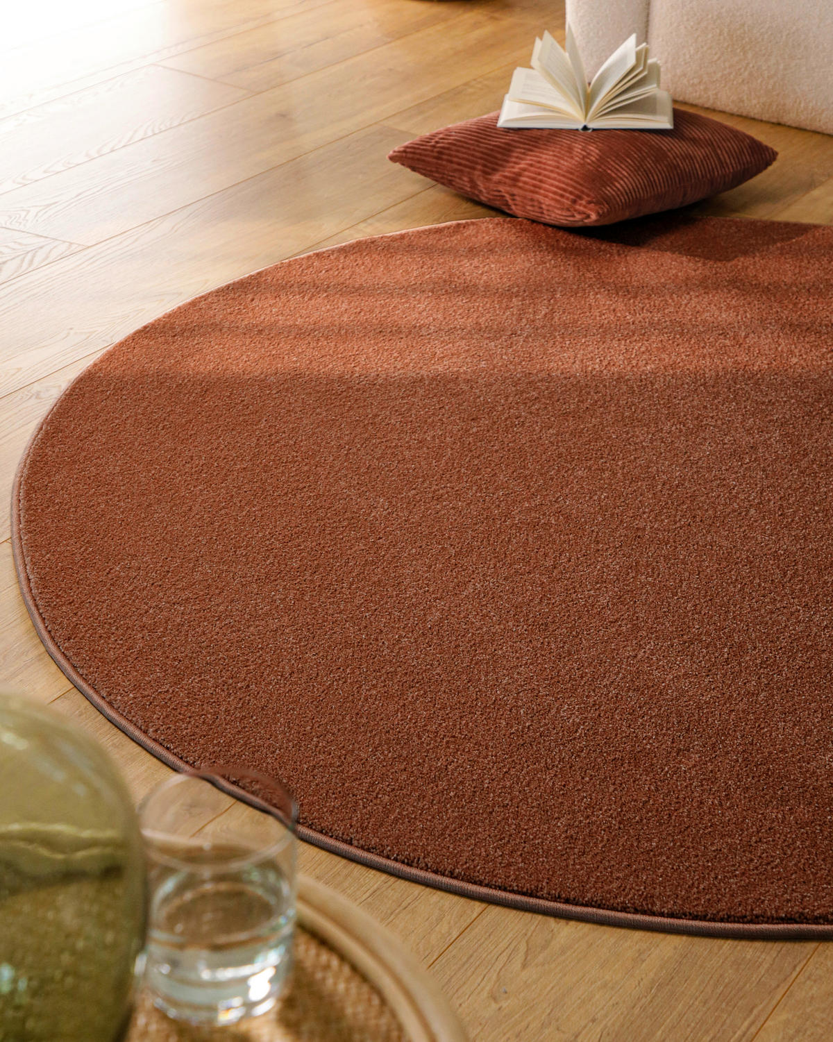 WEBTEPPICH  Wohnzimmer 120 cm Esprit Terracotta rund  - Terracotta, Basics, Textil (120cm) - Esprit
