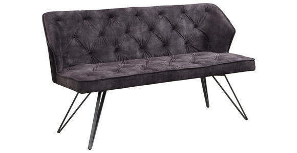 SITZBANK 157/85/59 cm  in Anthrazit, Schwarz  - Anthrazit/Schwarz, Design, Textil/Metall (157/85/59cm) - Carryhome