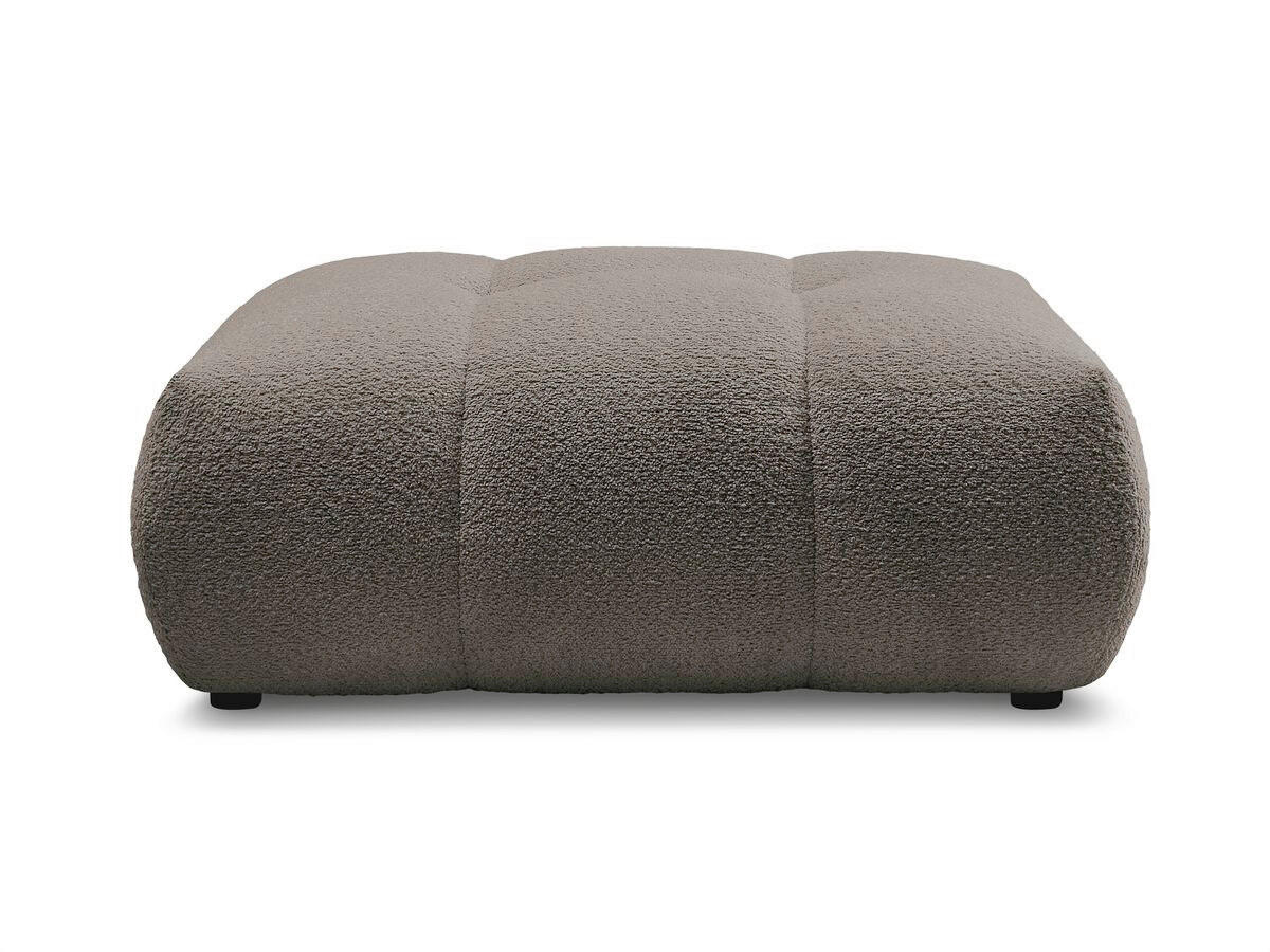 HOCKER FUJI  Bouclé Taupe  - Taupe/Schwarz, MODERN, Kunststoff/Textil (112/44/80cm)