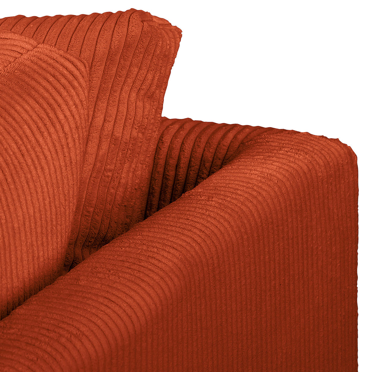 ECKSOFA inkl. Hocker Ariella in Cord Rostfarben  231/161 cm  - Rostfarben/Naturfarben, Design, Holz/Textil (231/161cm) - Livetastic