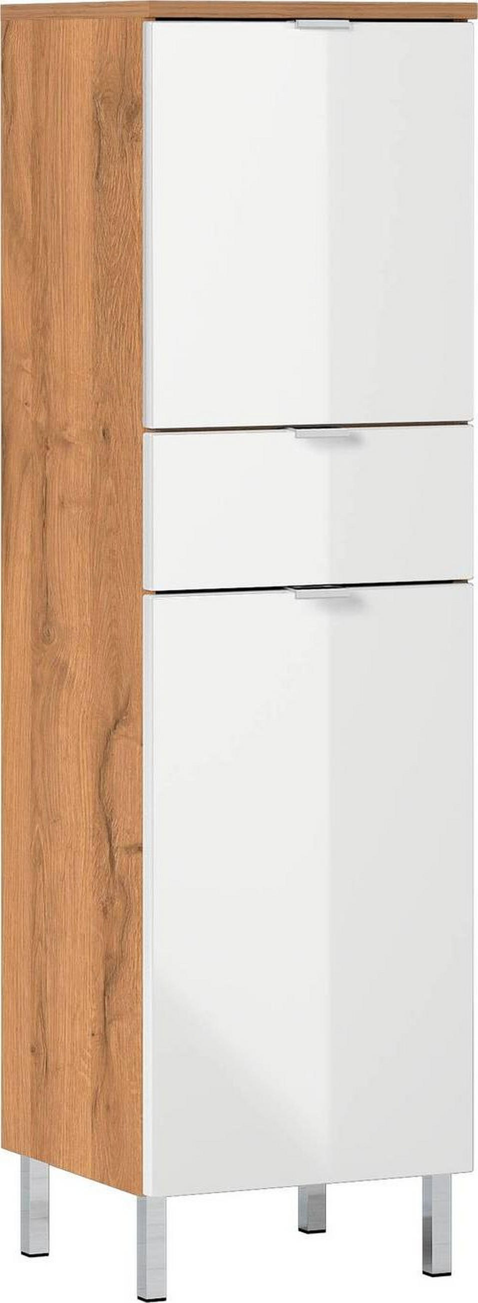 UNTERSCHRANK 34/120/34 cm   - Chromfarben/Eichefarben, KONVENTIONELL, Holzwerkstoff/Metall (34/120/34cm) - Germania