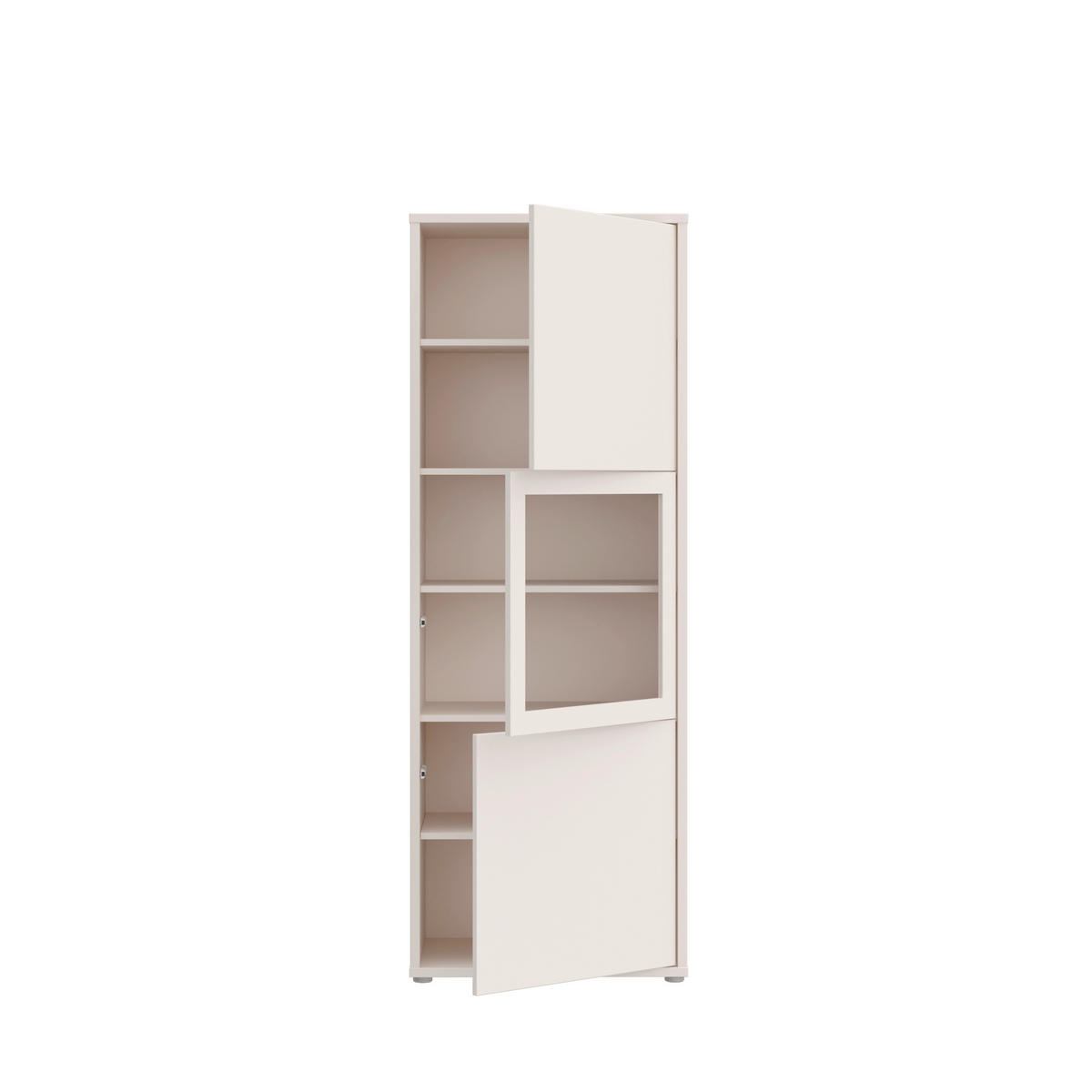 VITRINE  in Sandfarben  - Sandfarben/Grau, MODERN, Glas/Holz (64,8/179,1/44cm) - Carryhome