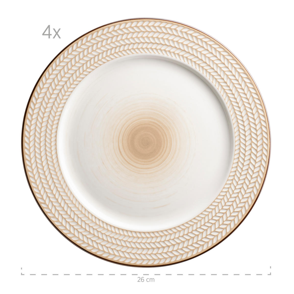 TAFELSERVICE Prospero 8-teilig  - Weiss, Basics, Keramik (30,5/30,5/22cm) - Mäser