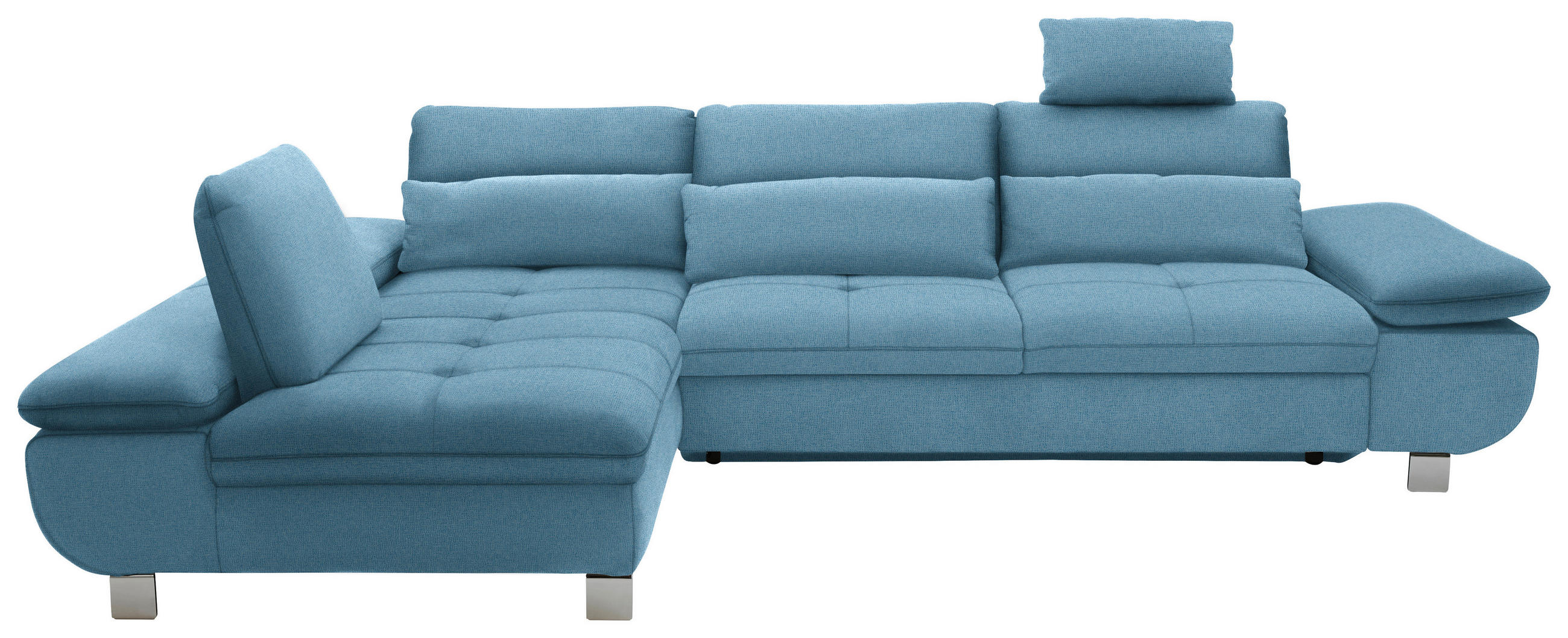 ECKSOFA Hellblau Webstoff  - Alufarben/Hellblau, Design, Textil (203/310cm) - Xora
