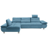 ECKSOFA Hellblau Webstoff  - Alufarben/Hellblau, Design, Textil (203/310cm) - Xora