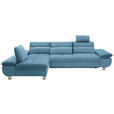 ECKSOFA Hellblau Webstoff  - Alufarben/Hellblau, Design, Textil (203/310cm) - Xora