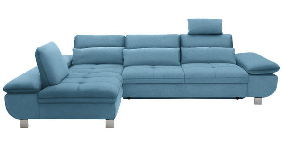 ECKSOFA Hellblau Webstoff  - Alufarben/Hellblau, Design, Textil (203/310cm) - Xora