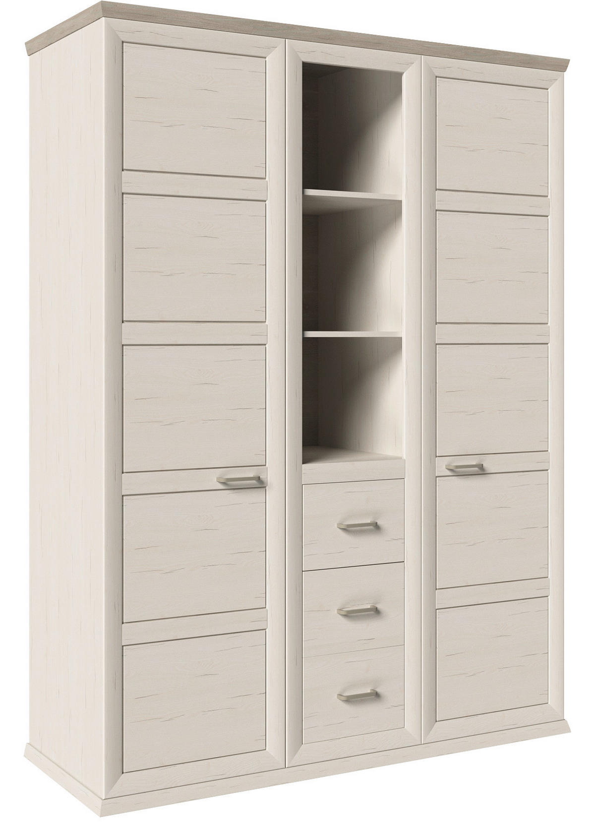 BABYKLEIDERSCHRANK Camron Grau, Weiß  - Weiß/Grau, Natur, Holzwerkstoff/Kunststoff (154/209,2/60,2cm) - My Baby Lou
