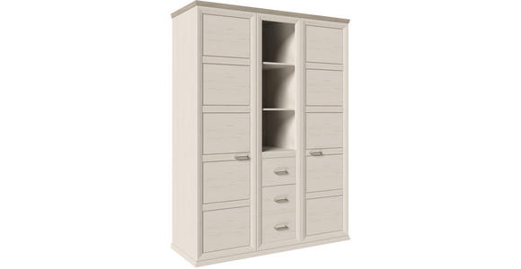 BABYKLEIDERSCHRANK Camron Grau, Weiß  - Weiß/Grau, Natur, Holzwerkstoff/Kunststoff (154/209,2/60,2cm) - My Baby Lou