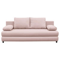 SCHLAFSOFA Webstoff Rosa  inkl. Rückenkissen, Armlehnenkissen, Bettkasten, Schlaffunktion  - Schwarz/Rosa, Design, Kunststoff/Textil (200/88/87cm) - P & B