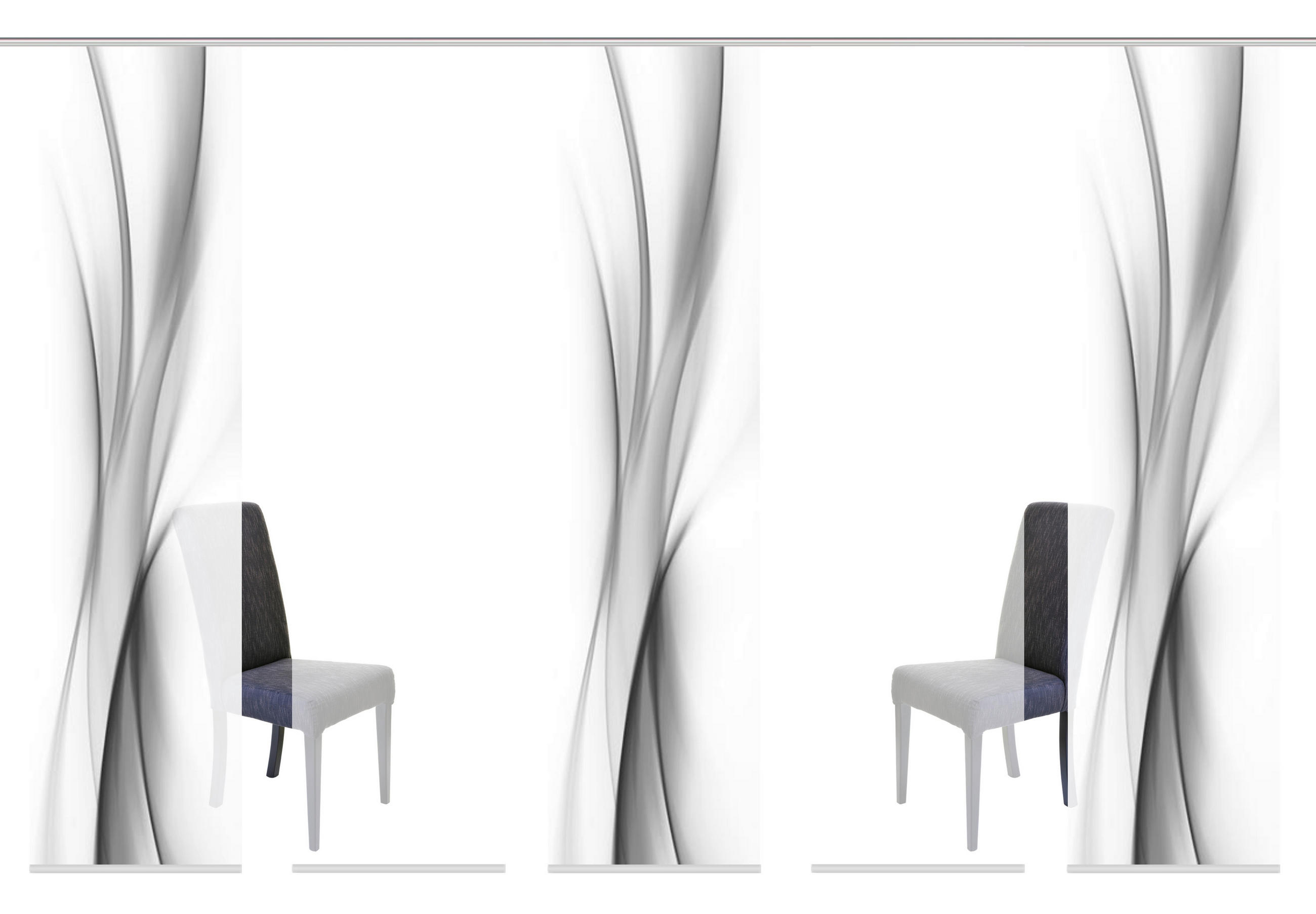 FLÄCHENVORHANG 5ER SET in Grau halbtransparent  - Grau, Design, Textil (60/245cm) - Schmidt W. Gmbh