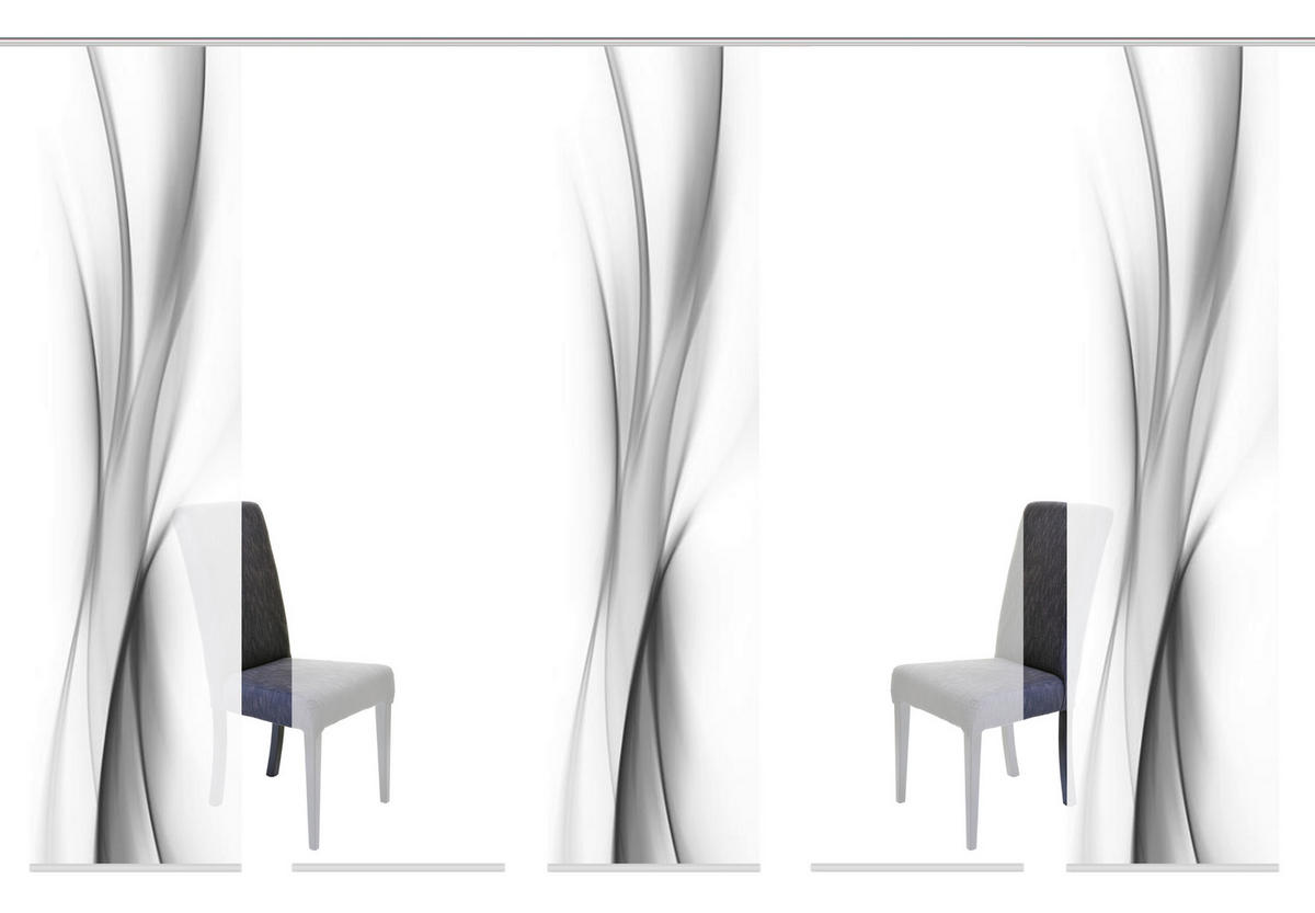 FLÄCHENVORHANG 5ER SET in Grau halbtransparent  - Grau, Design, Textil (60/245cm) - Schmidt W. Gmbh