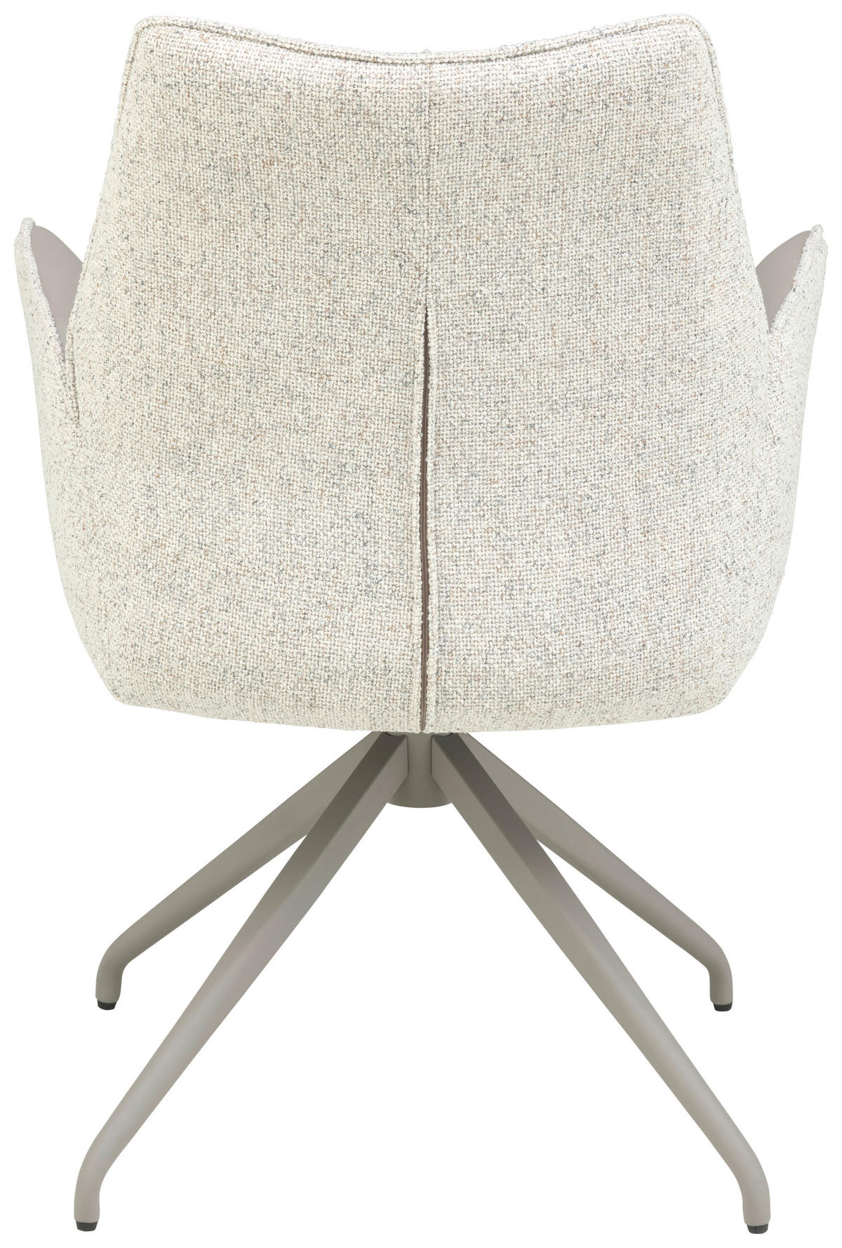 ARMLEHNSTUHL  in Eisen Lederlook, Leinenoptik  - Champagner/Grau, KONVENTIONELL, Textil/Metall (61/82,5/61cm) - Livetastic