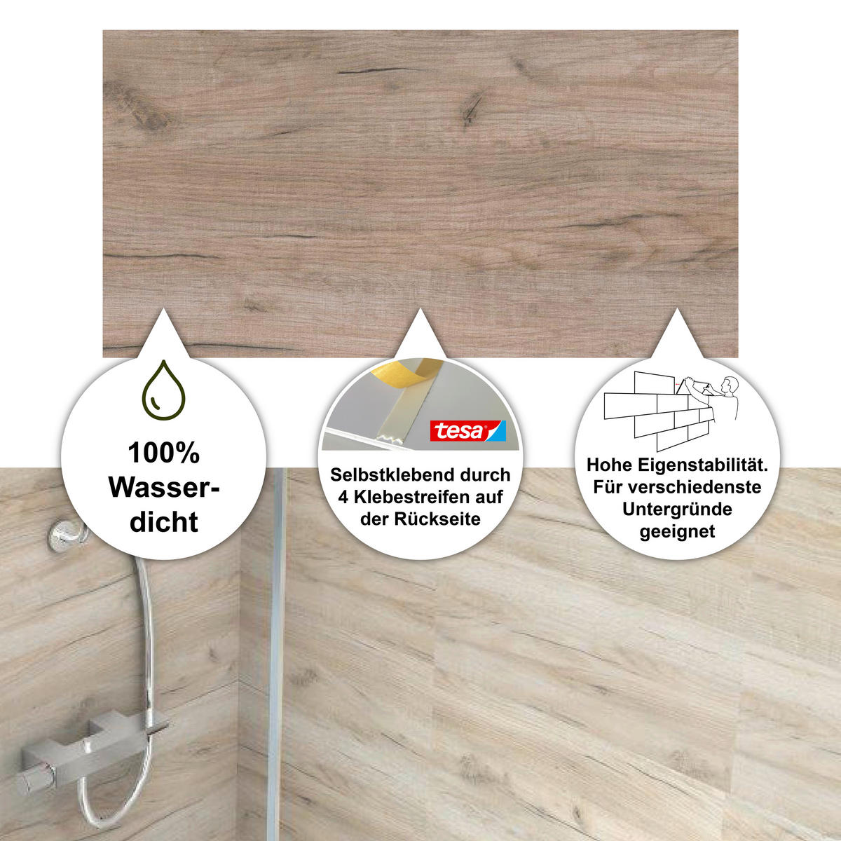 WANDPANEEL Baridecor Aqua Alteiche  - Alteiche, Design, Kunststoff (60/30/0,4cm)