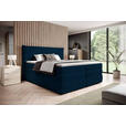 BOXSPRINGBETT 180/200 cm  in Dunkelblau  - Schwarz/Dunkelblau, Design, Kunststoff/Textil (180/200cm) - Esposa