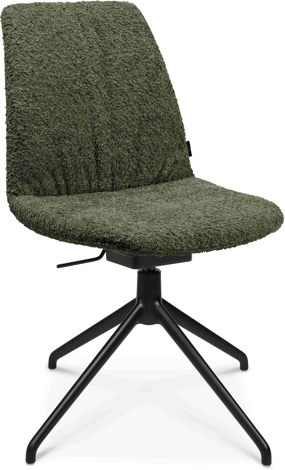 STUHL  in Aluminium Bouclé  - couleur d'aluminium/vert foncé, Design, métal/textile (46/81,5-84,5/55cm) - Johann Jakob