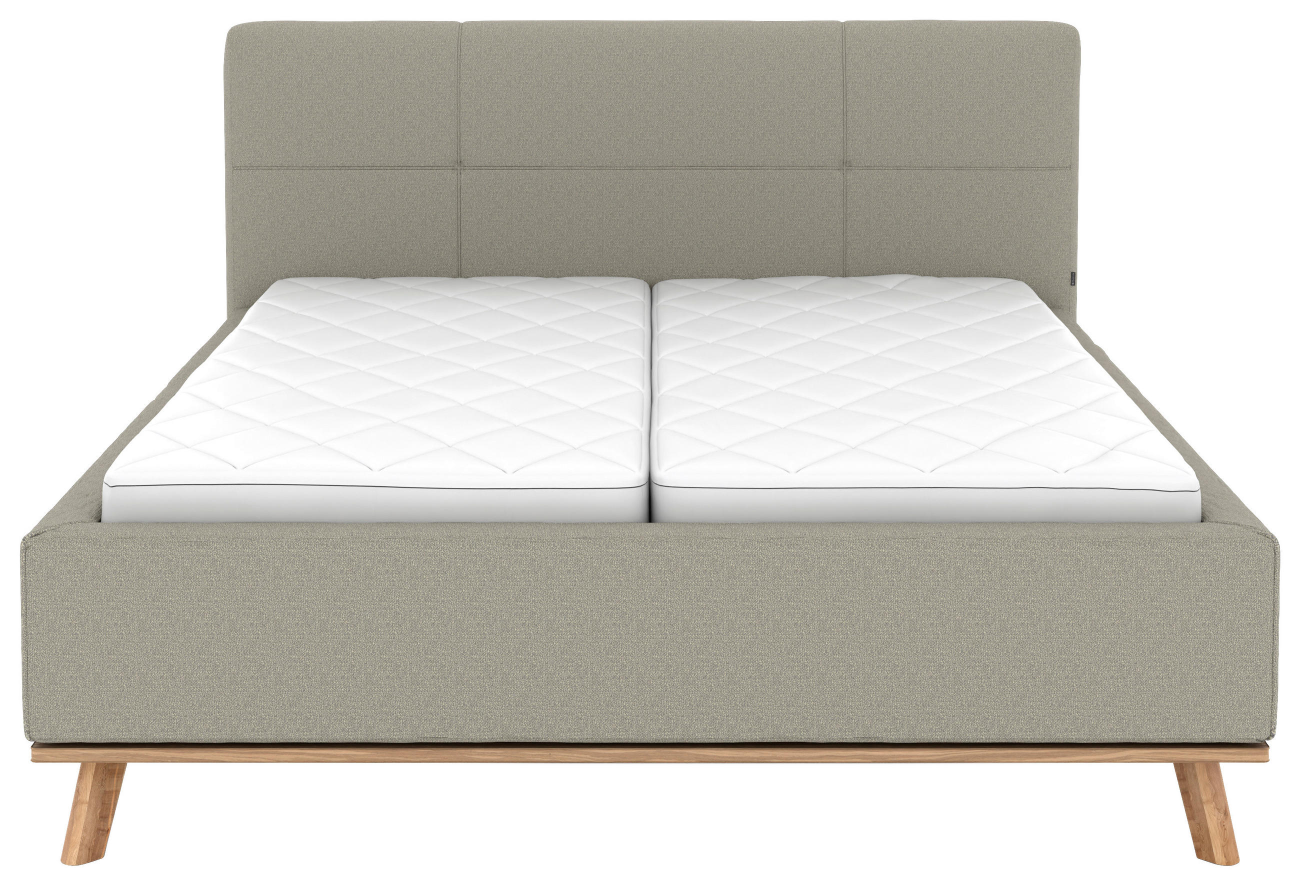 Thumbnail - Musterring Polsterbett, Hellgrau, Textil, Birke, Buche,Esche, massiv, H2, Höhe ca. 20 cm, 180x200 cm, Reach, atmungsakti...